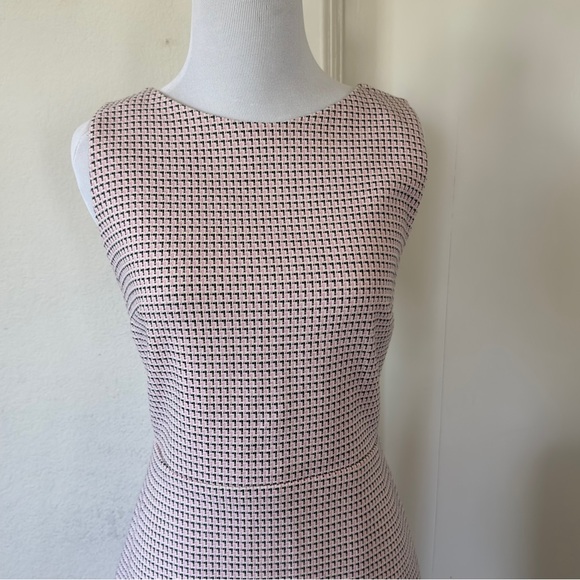 LOFT Dress Sleeveless Dress Fringe Hem Woven Pink Black Size 6 - Picture 6 of 14